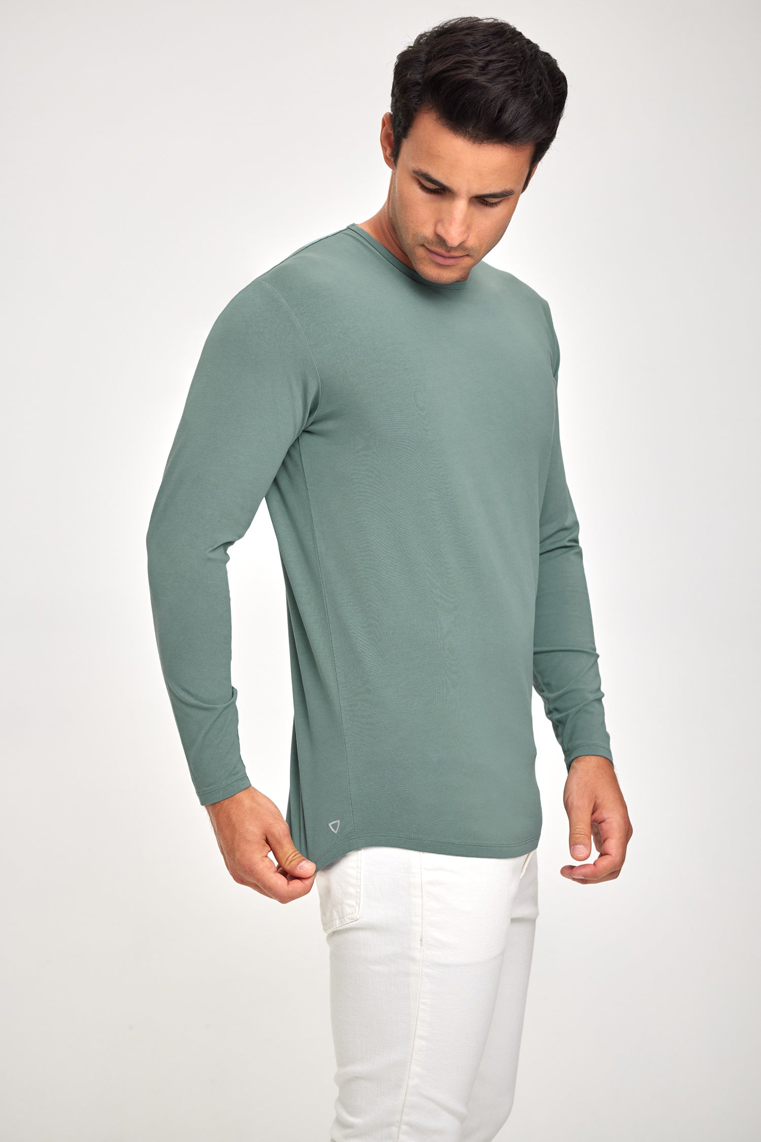 Supima Lux Crew Neck L/S - Jade Mist