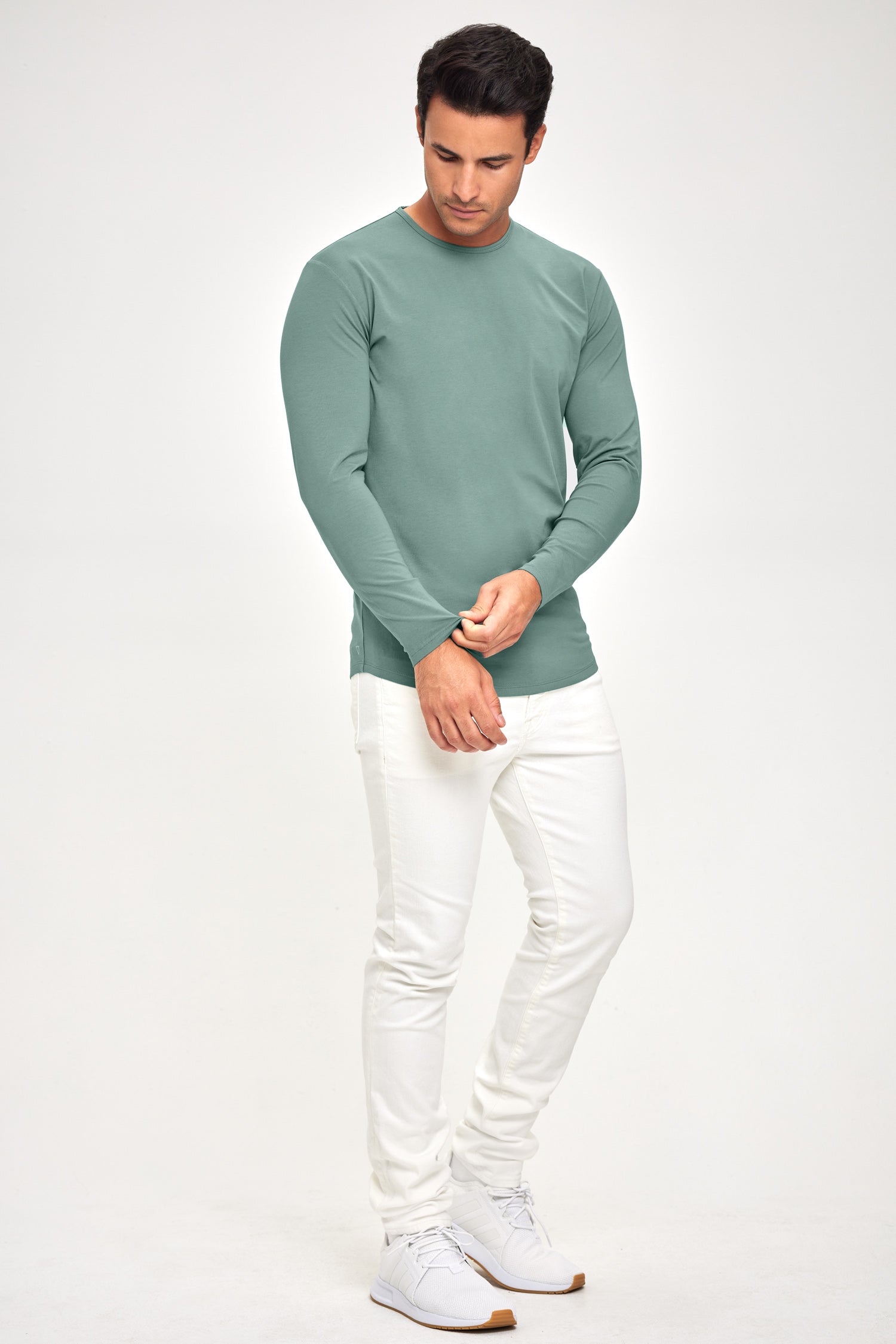 Supima Lux Crew Neck L/S - Jade Mist