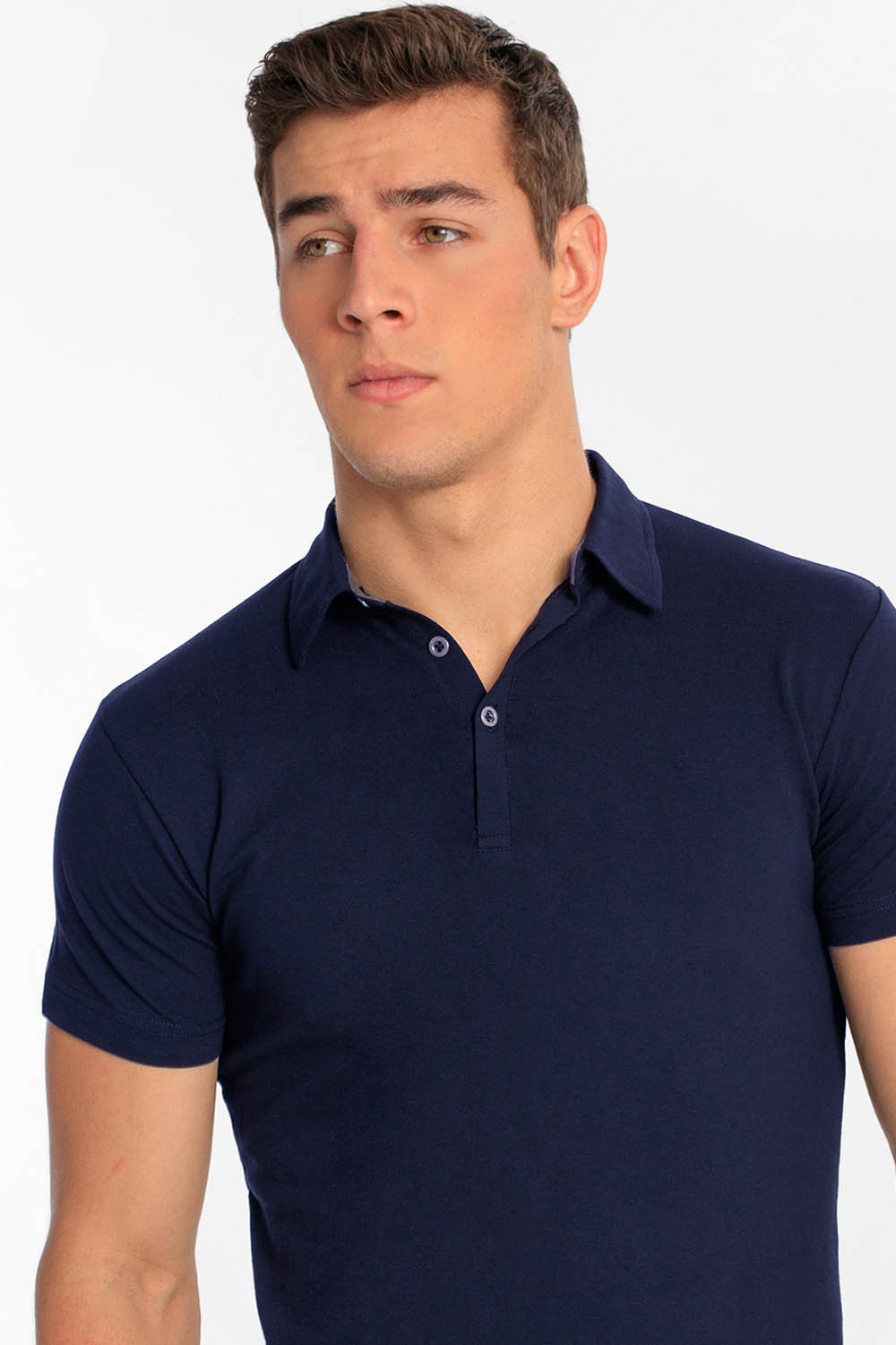 PHUTURE Navy POLO front closeup-min